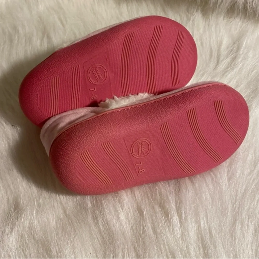 Wonder‎ Nation Girls Slippers Size 7-8 New With Tags Pink Slip On-Off